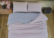 Комплект постільної білизни Bella Home Ranforse 200x220 см Pudra-A.Gri