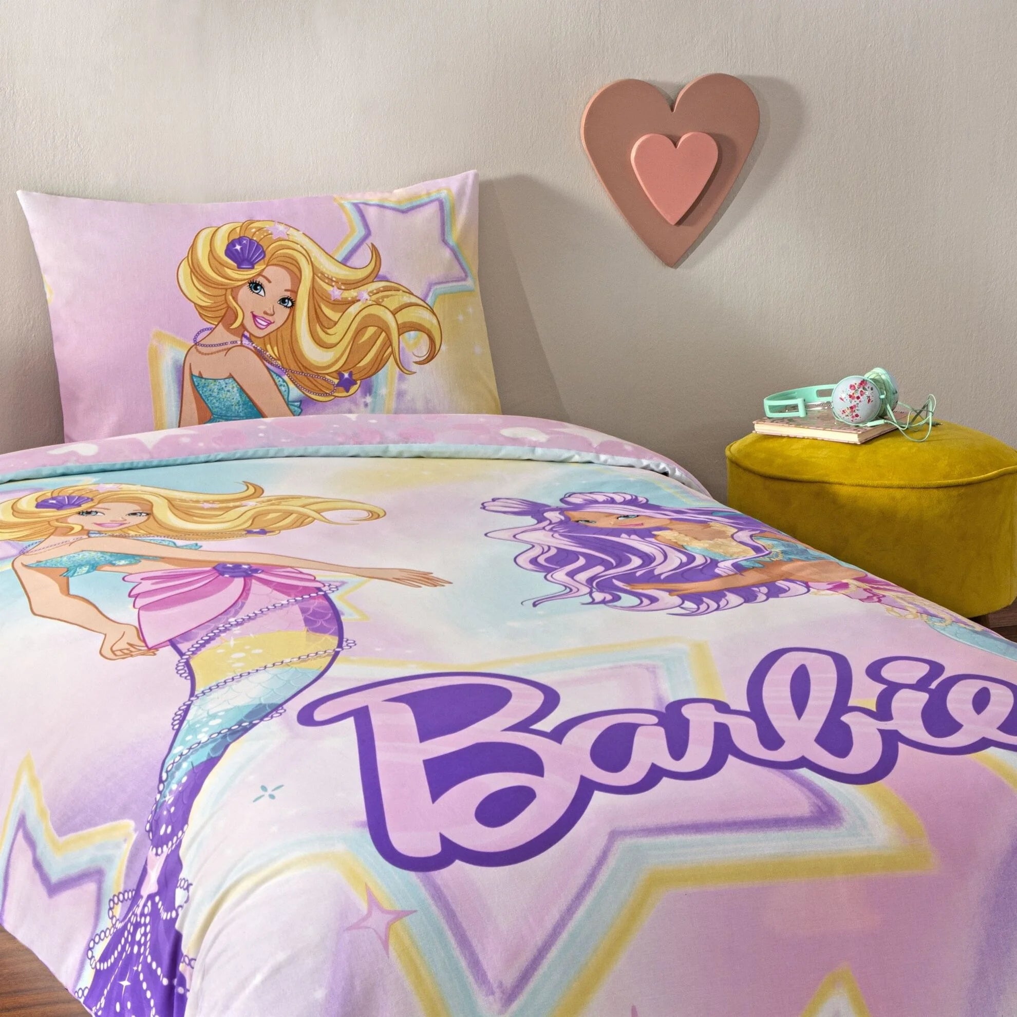 Постільна білизна TAC Disney 160×220 см Barbie Mermaid
