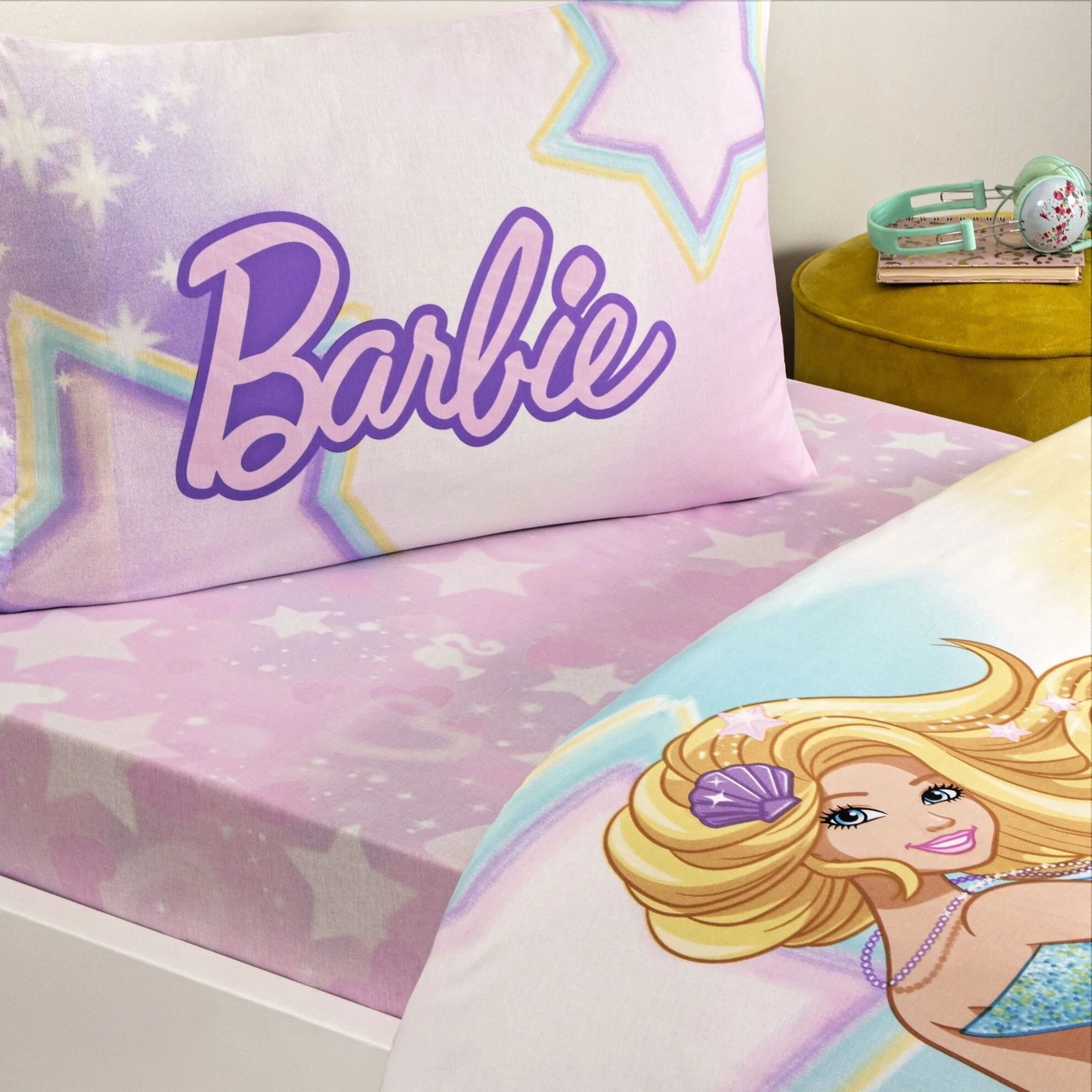 Постільна білизна TAC Disney 160×220 см Barbie Mermaid
