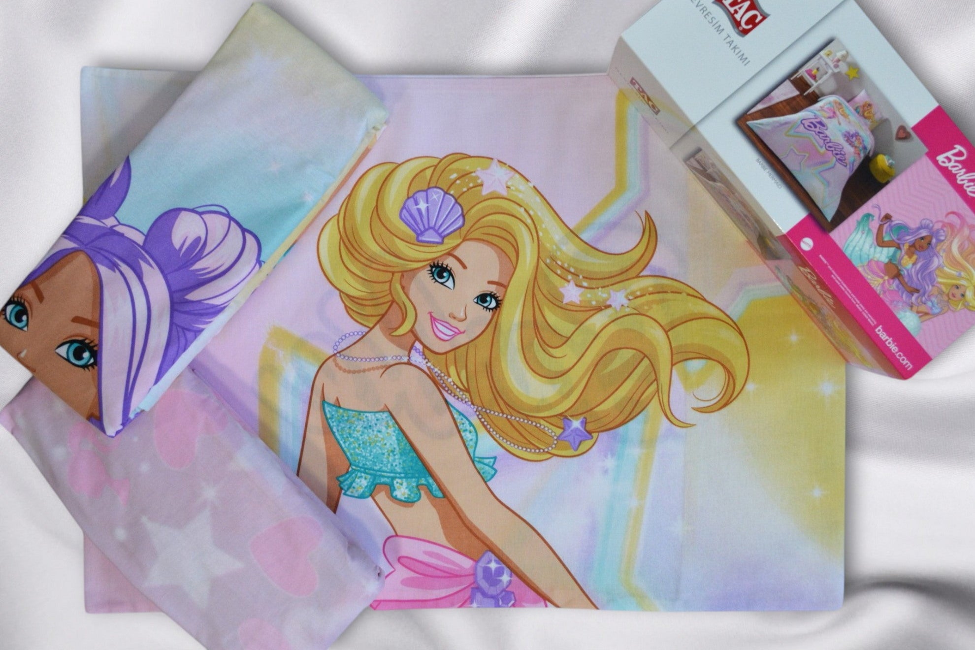 Постільна білизна TAC Disney 160×220 см Barbie Mermaid
