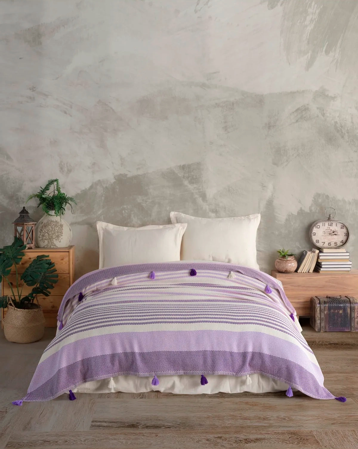 Бавовняне покривало Moss Basile 220 x 240 см. Lila