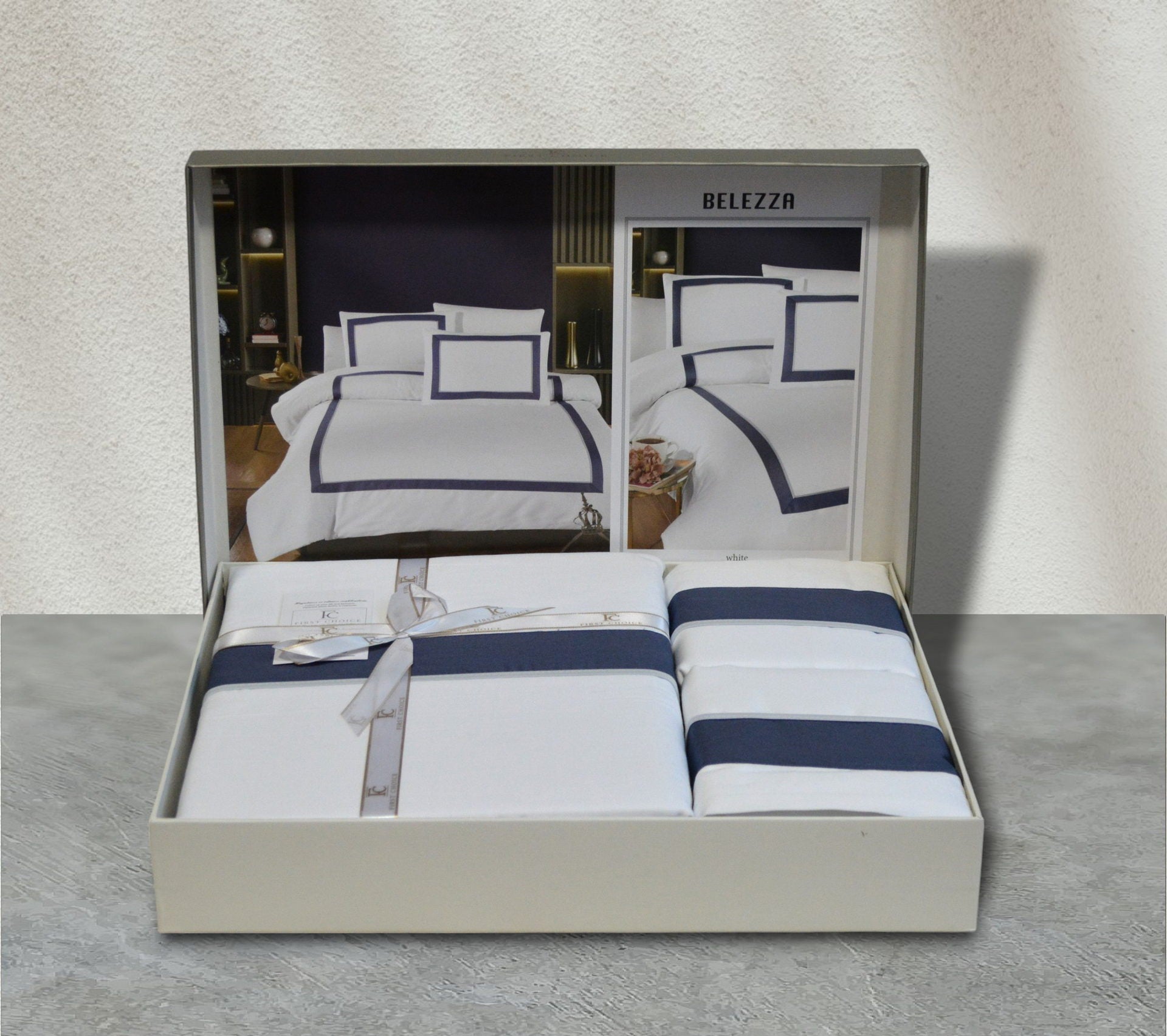 Комплект постільної білизни First Choice Deluxe Satin 200х220 Belezza White