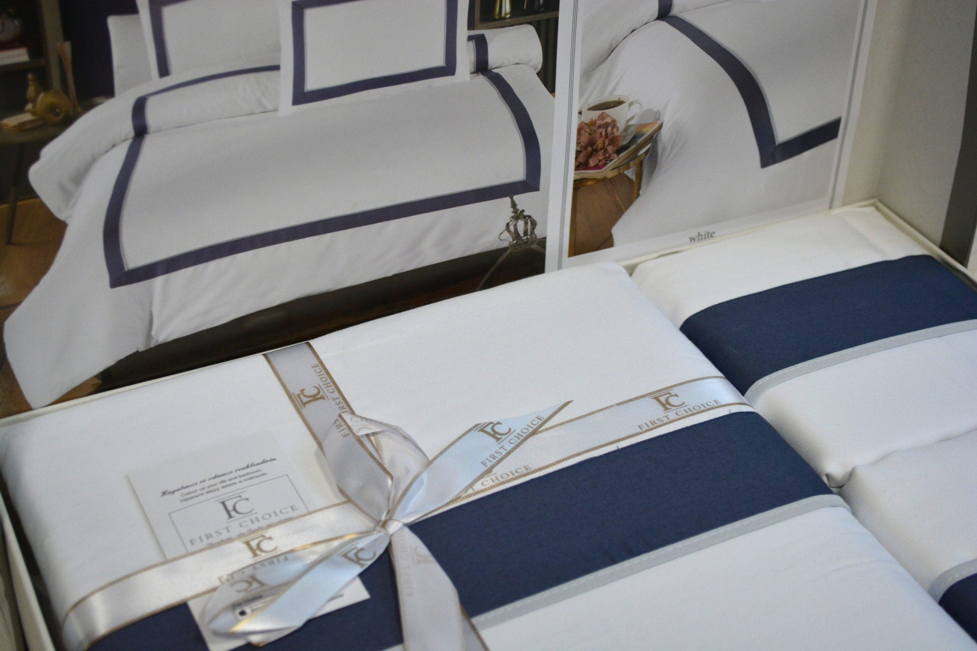 Комплект постільної білизни First Choice Deluxe Satin 200х220 Belezza White