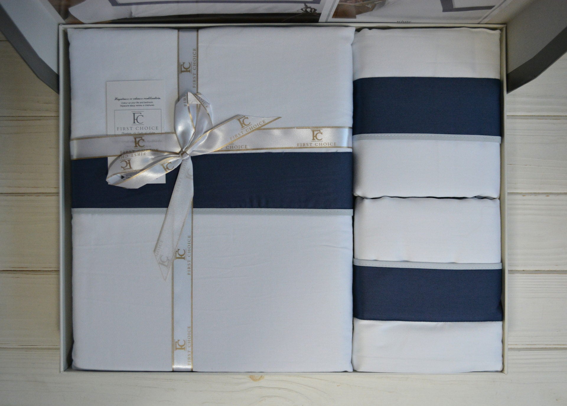 Комплект постільної білизни First Choice Deluxe Satin 200х220 Belezza White