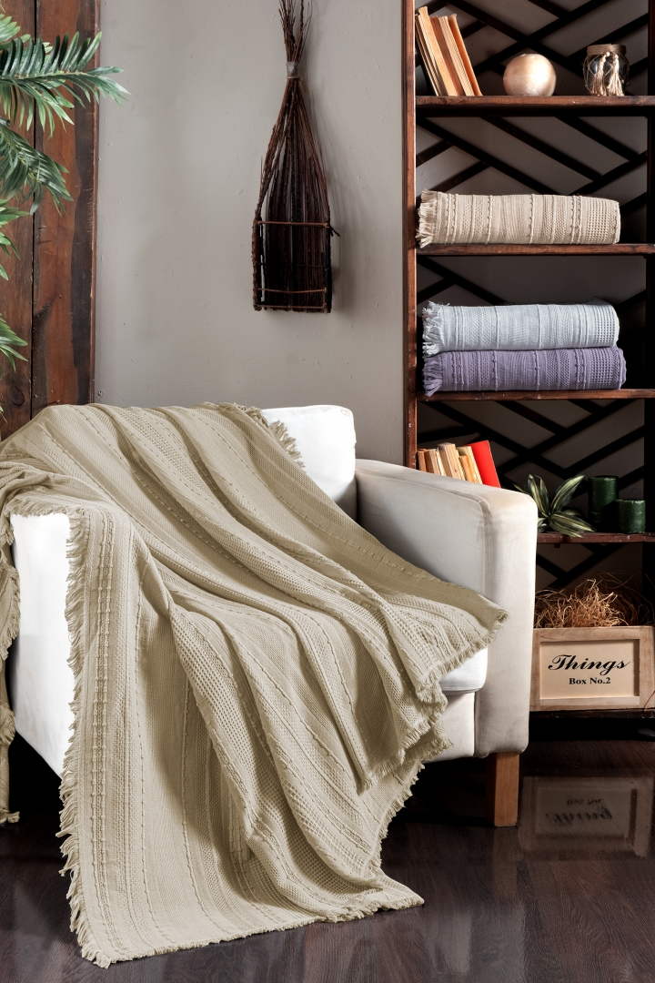 Вафельне простирадло First Choice Sole 220x240 см. Cappuccino
