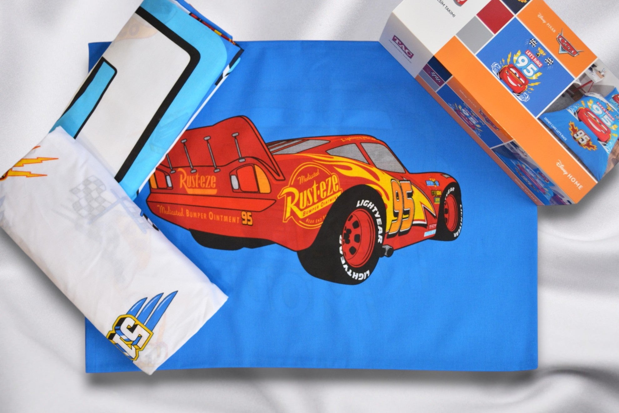 Постільна білизна TAC Disney 160×220 см Cars Let's Race