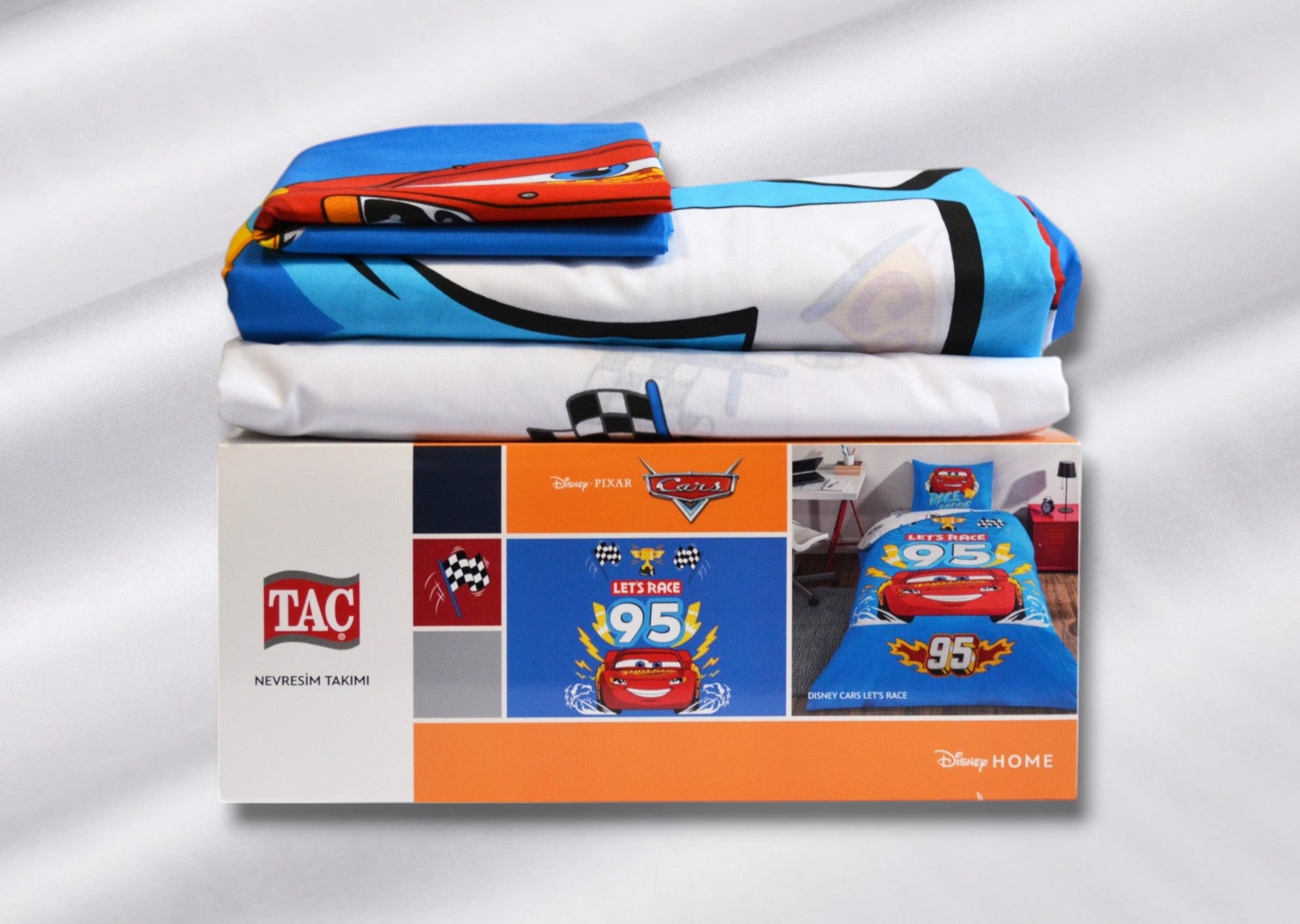 Постільна білизна TAC Disney 160×220 см Cars Let's Race