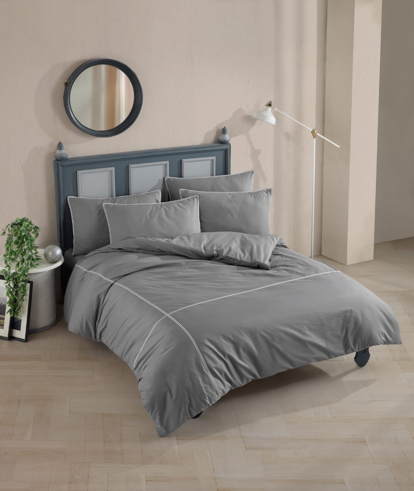Постільна білизна Turkiz Ranforce Prima 200 х 220 см Carven Grey
