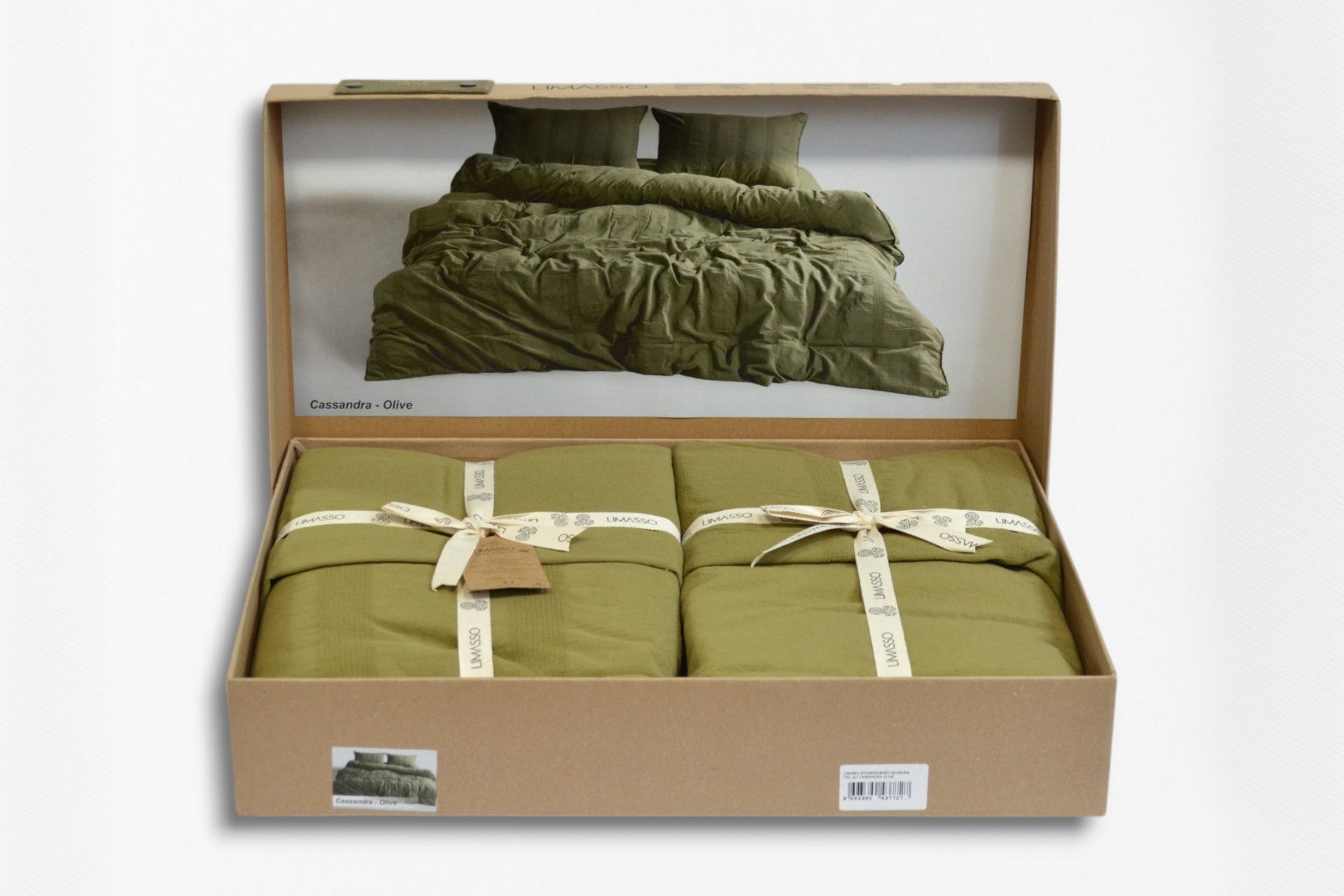 Постільна білизна Limasso Stonewashed Cassandra 200 х 220 см (2 наволочки) Olive