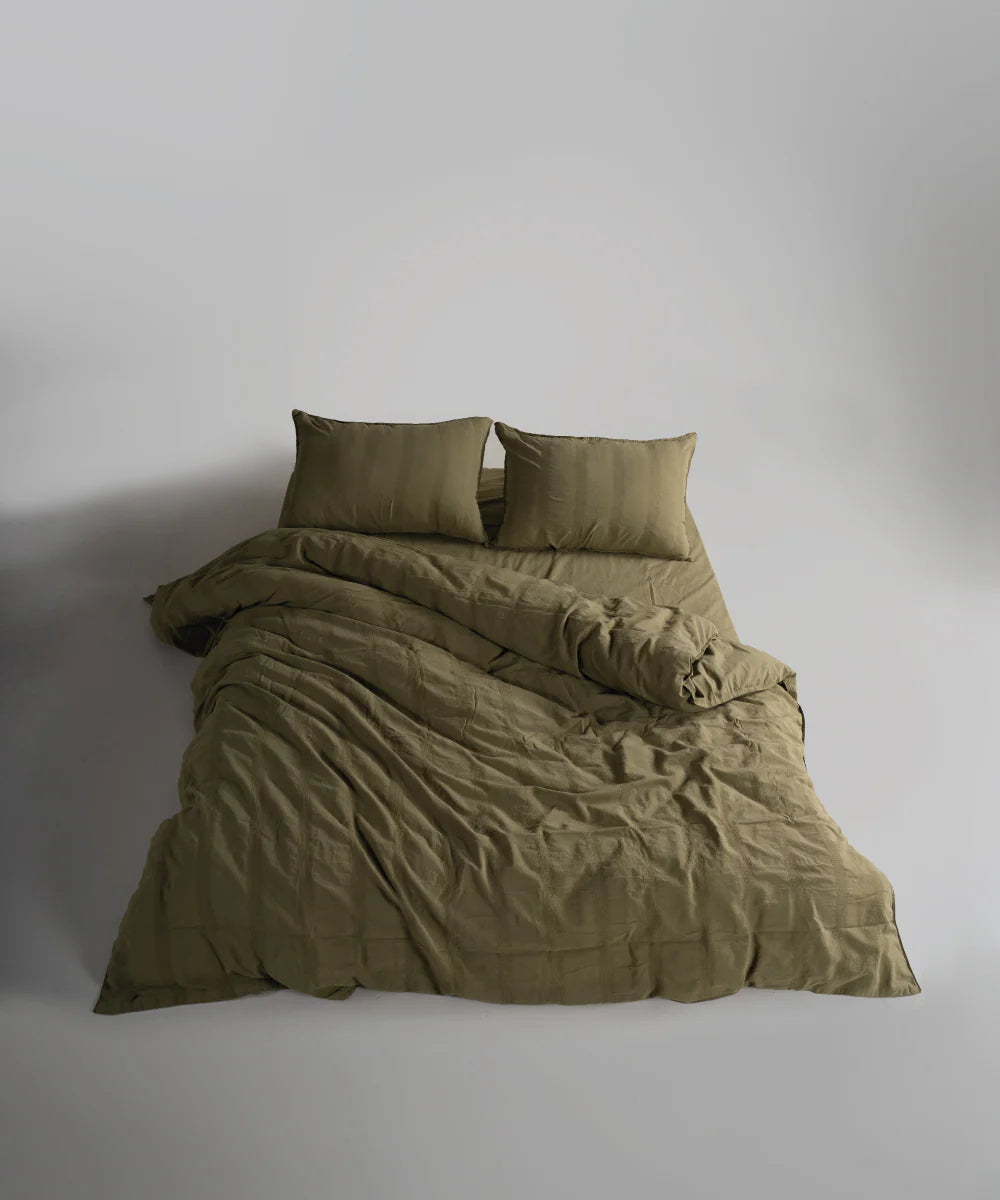 Постільна білизна Limasso Stonewashed Cassandra 200 х 220 см (2 наволочки) Olive