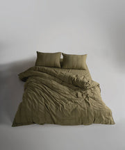 Постільна білизна Limasso Stonewashed Cassandra 200 х 220 см (2 наволочки) Olive