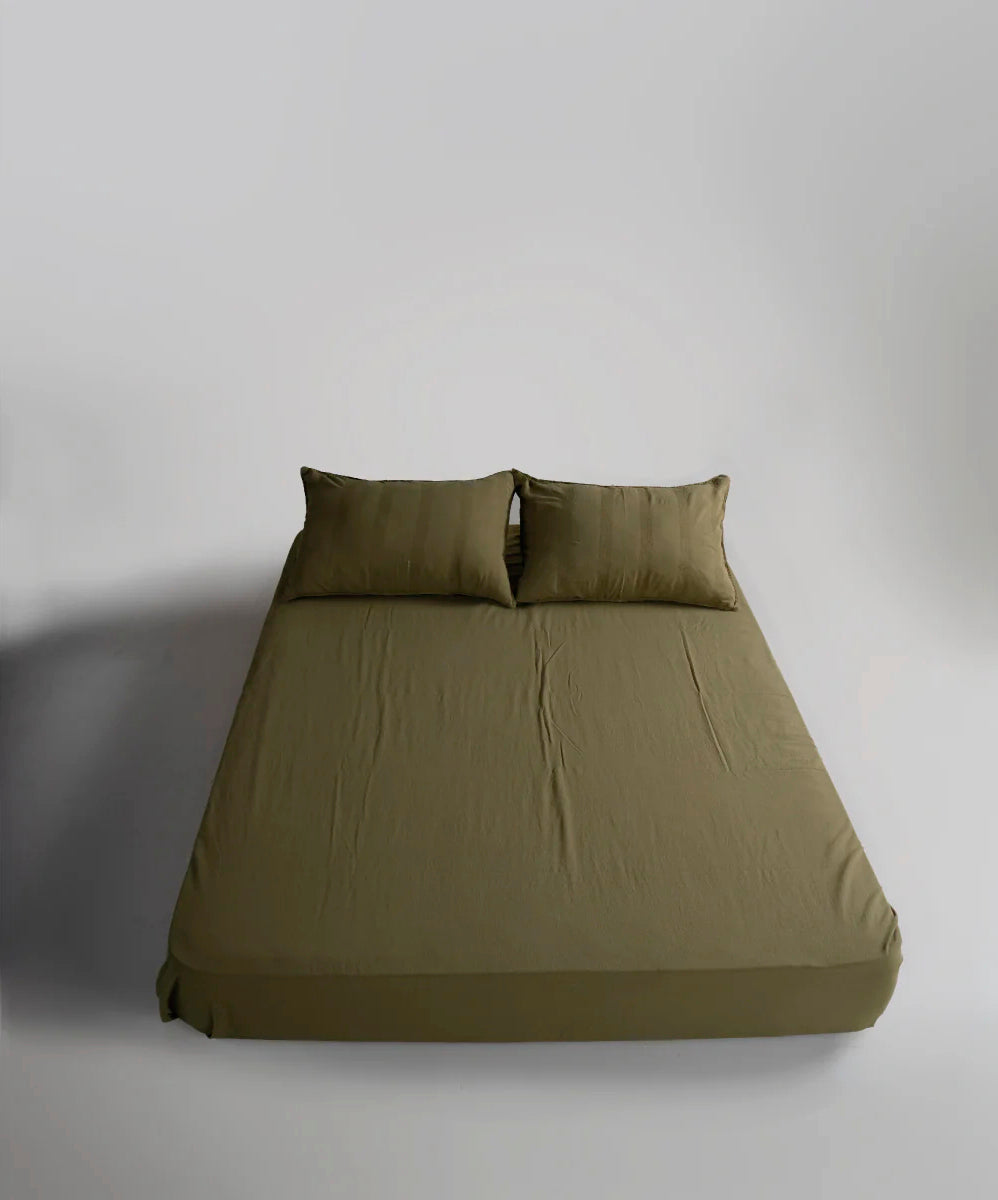 Постільна білизна Limasso Stonewashed Cassandra 200 х 220 см (2 наволочки) Olive