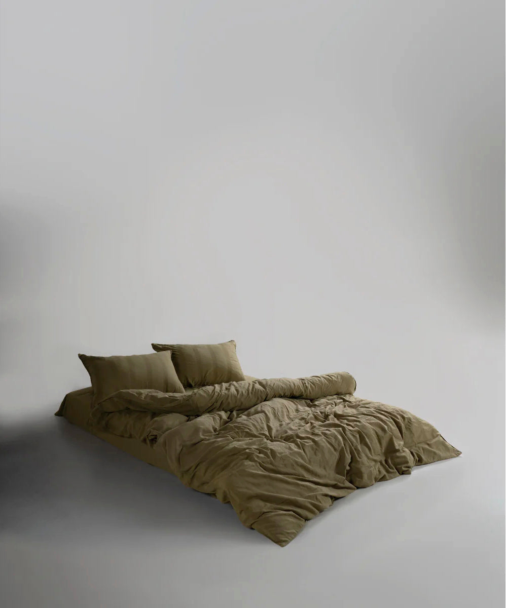 Постільна білизна Limasso Stonewashed Cassandra 200 х 220 см (2 наволочки) Olive