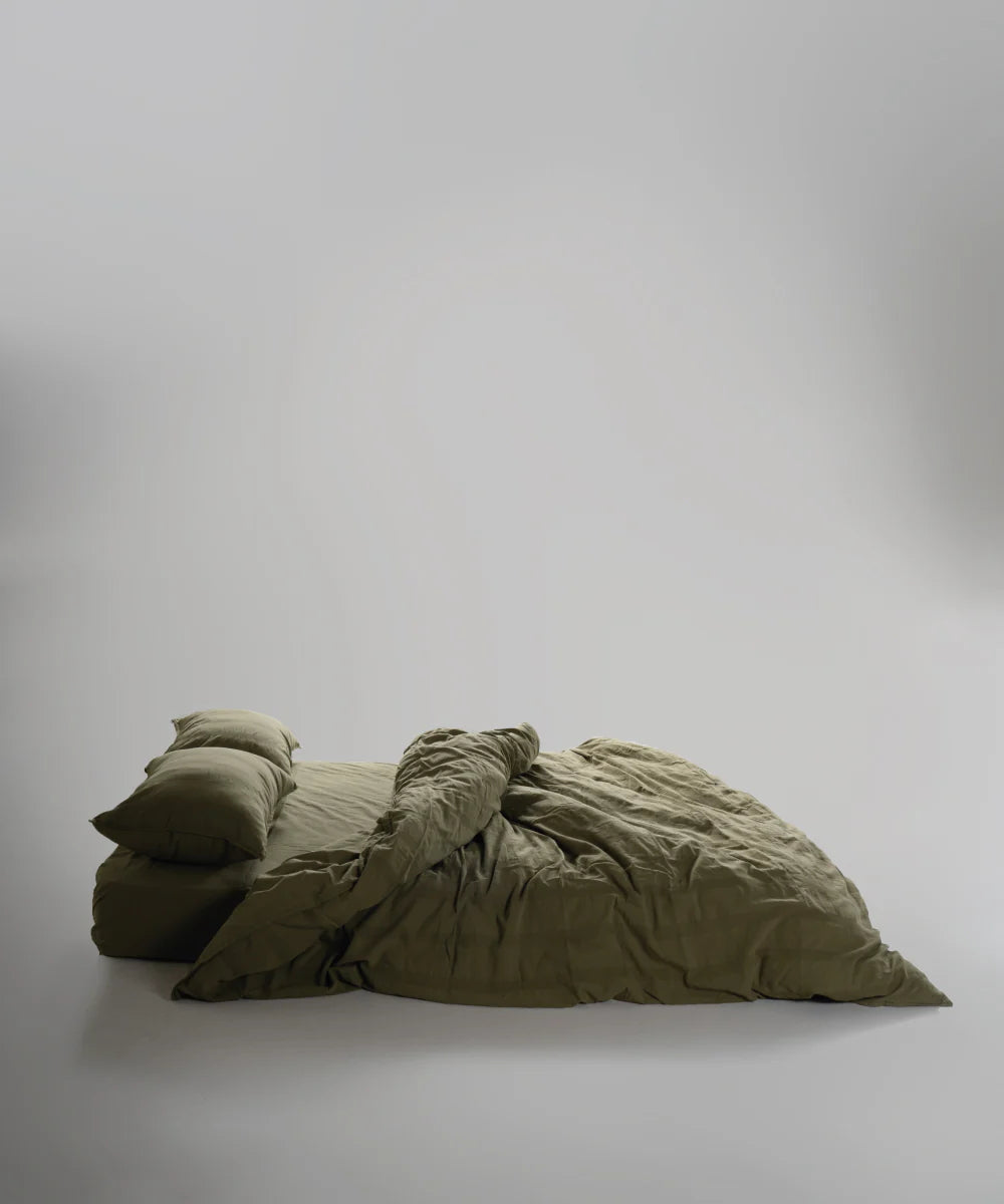 Постільна білизна Limasso Stonewashed Cassandra 200 х 220 см (2 наволочки) Olive
