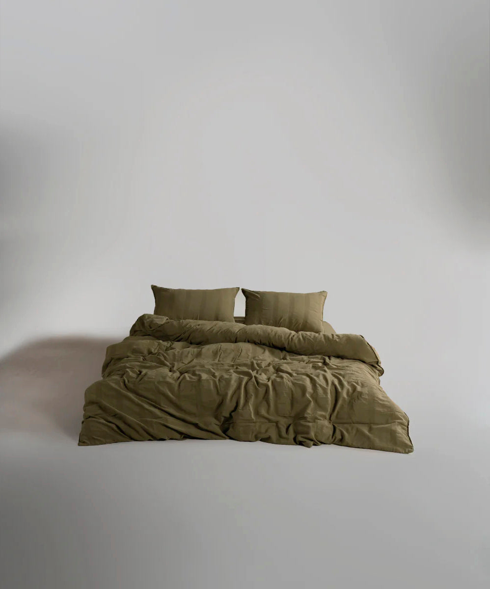 Постільна білизна Limasso Stonewashed Cassandra 200 х 220 см (2 наволочки) Olive