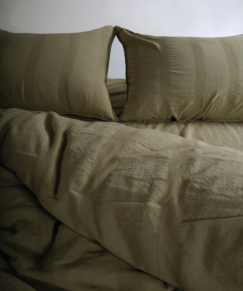 Постільна білизна Limasso Stonewashed Cassandra 200 х 220 см (2 наволочки) Olive