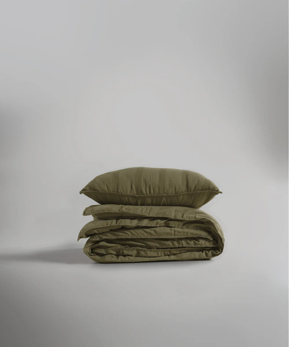 Постільна білизна Limasso Stonewashed Cassandra 200 х 220 см (2 наволочки) Olive