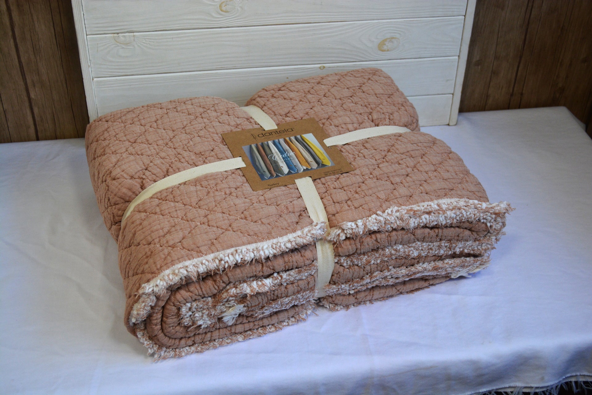 Муслінове покривало Dantela Cedric 230 х 240 см. Kahve