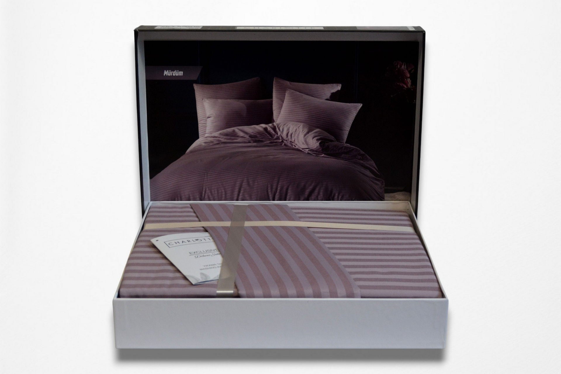 Постільна білизна Charlotte Stripe Satin 200х220см, простирадло 180х200+30 см Murdum