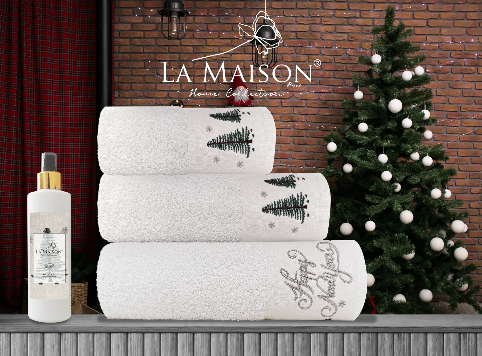 Подарунковий набір рушників La Maison, 3 шт. з ароматом Christina