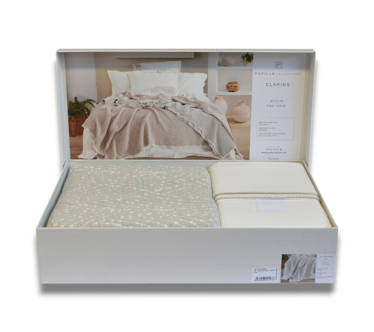 Комплект постільної білизни з покривалом  Pupilla Clarins 220 x 240 см. Mint