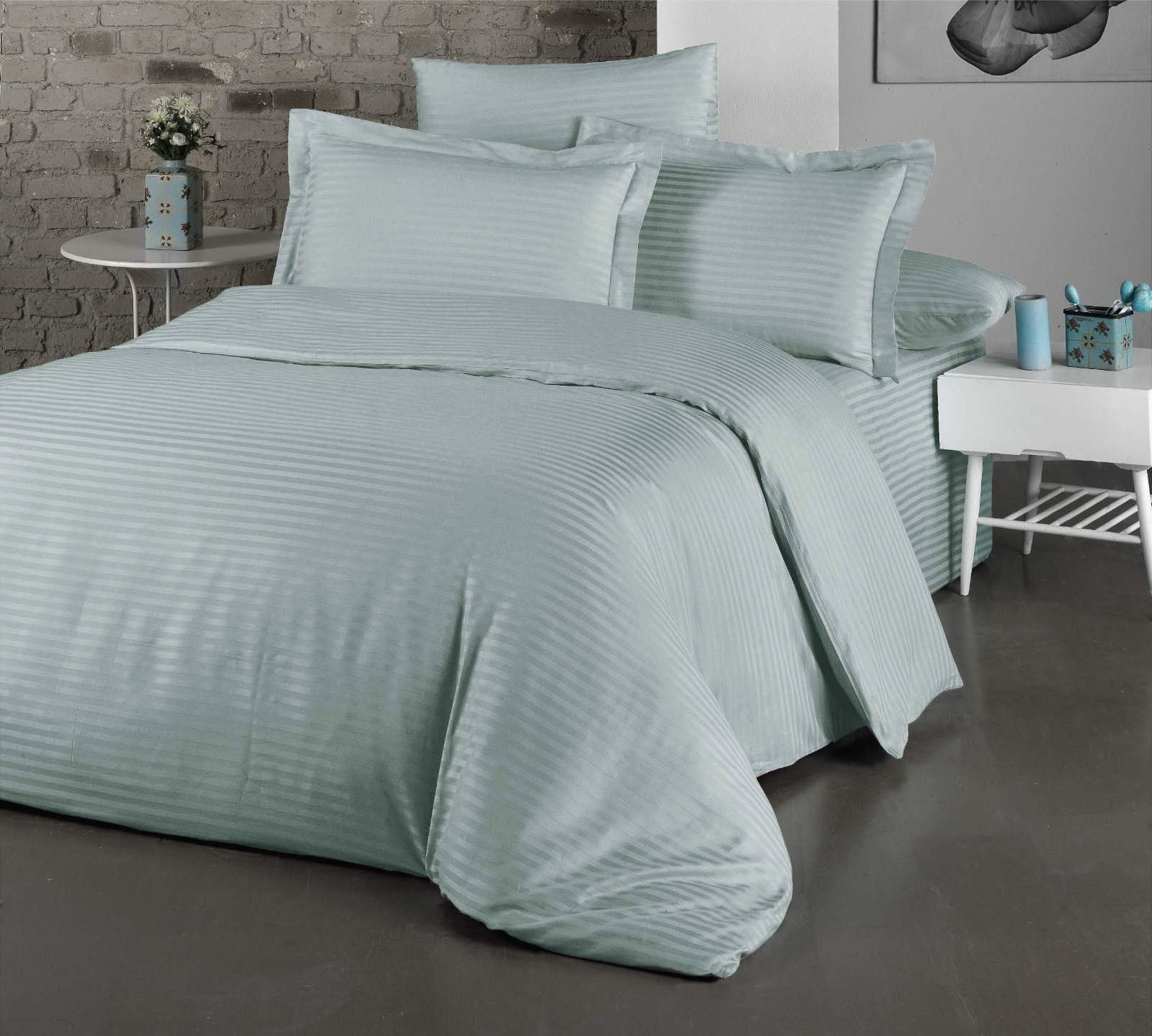 Постільна білизна Cotton Shine Stripe Satin 200х220 A.Gri