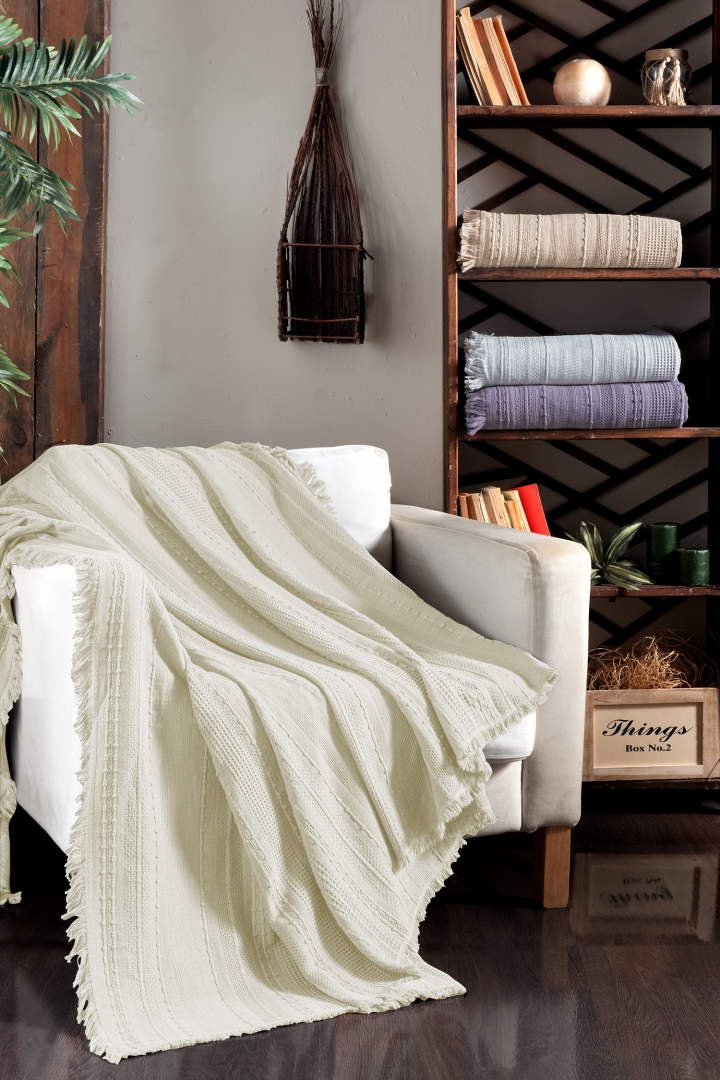 Вафельне простирадло First Choice Sole 220x240 см. Cream