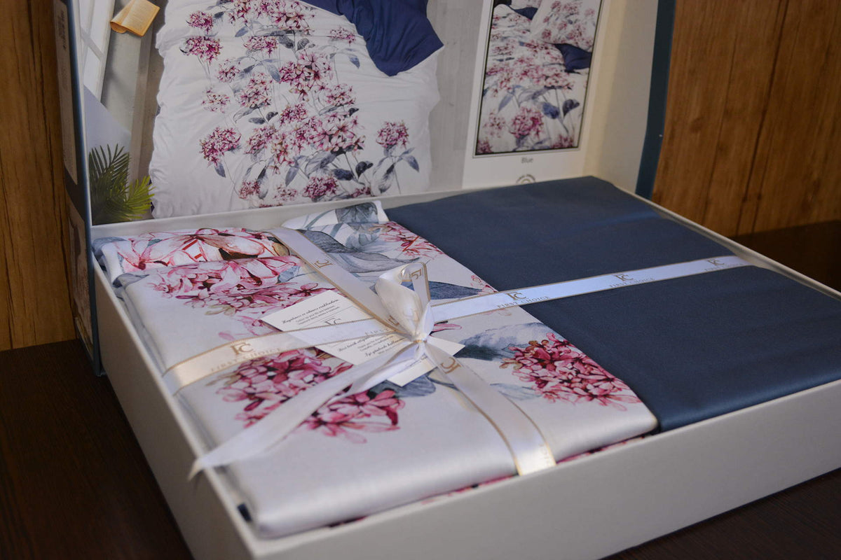 Постільна білизна First Choice 3D Satin 200x220 Luanda Blue