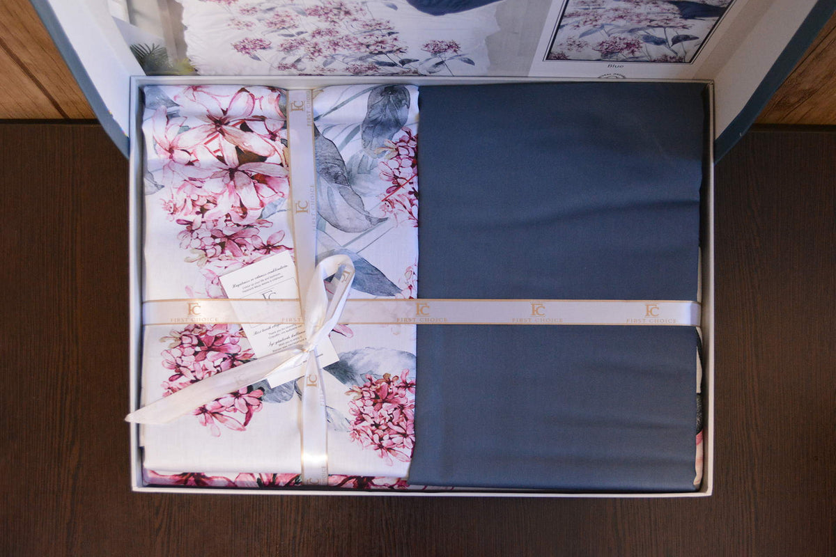 Постільна білизна First Choice 3D Satin 200x220 Luanda Blue