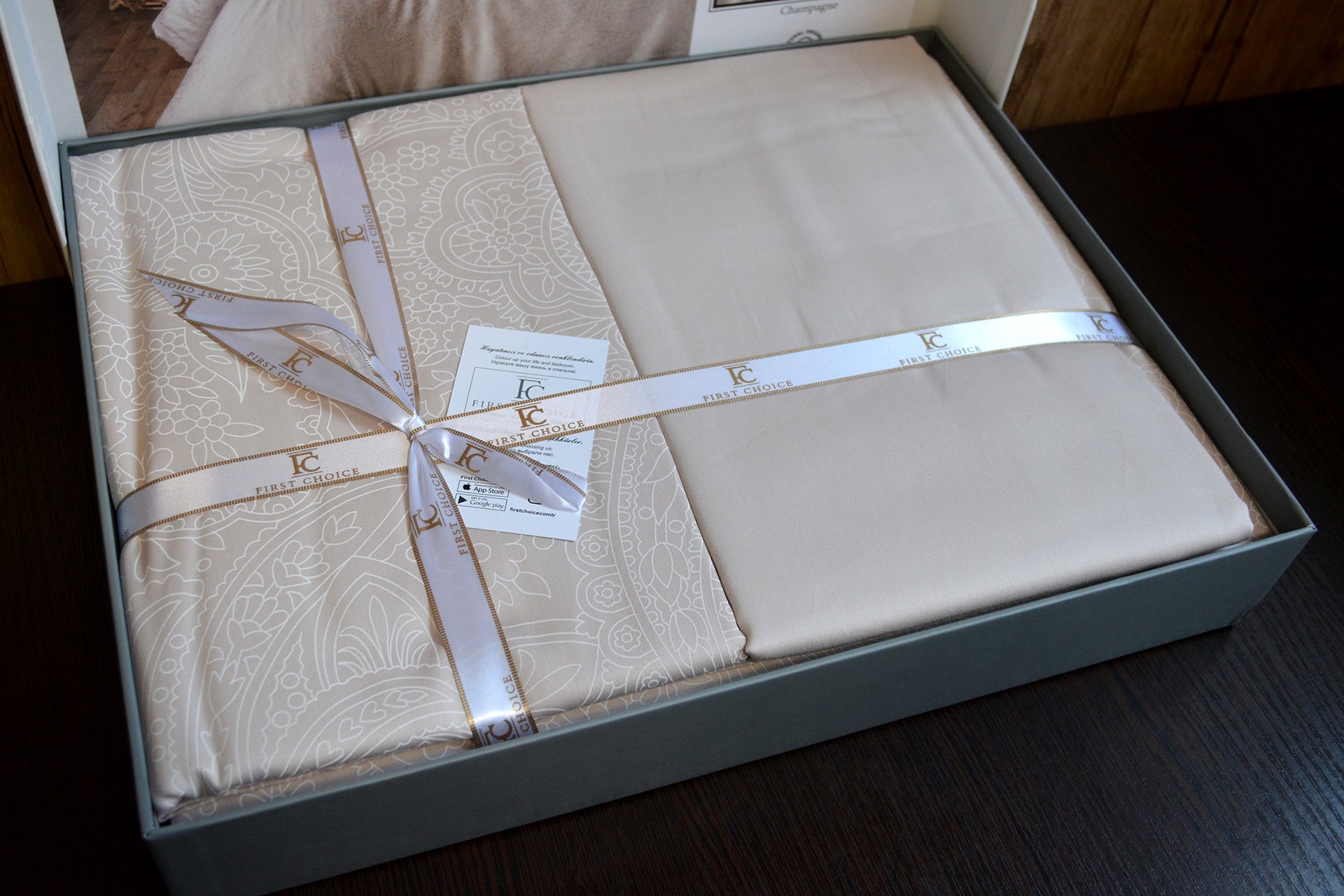 Постільна білизна First Choice Cotton Satin 160х220  Neva Champagne