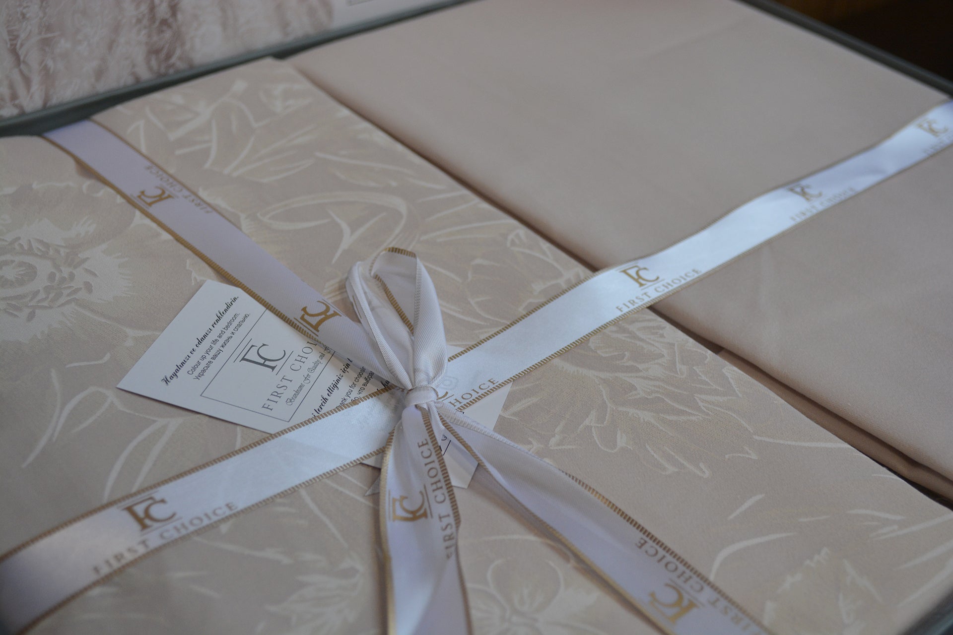 Постільна білизна First Choice Cotton Satin 200х220 Advina Champagne