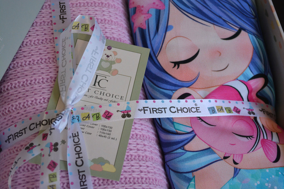 Постільна білизна для новонароджених з пледом First Choice Baby Digital Satin Nirvana 100х150 см. Mermaid
