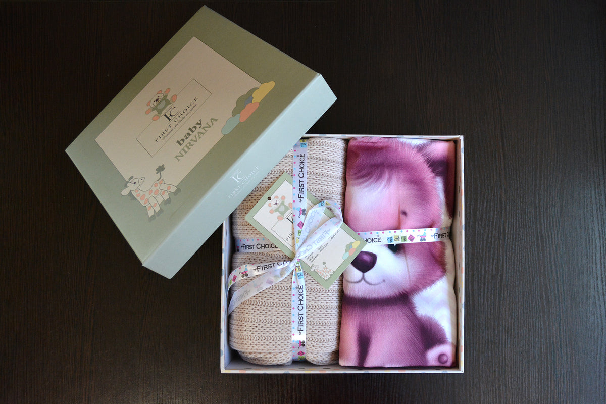 Постільна білизна для новонароджених з пледом First Choice Baby Digital Satin Nirvana 100х150 см. Alfie