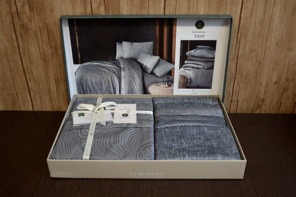 Постільна білизна La Romano Premium Satin 200×220 см Nesy Grey