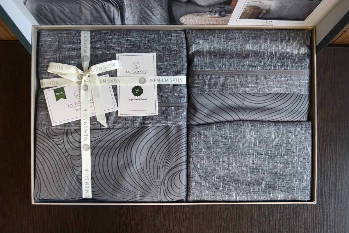 Постільна білизна La Romano Premium Satin 200×220 см Nesy Grey