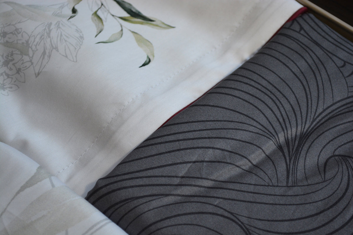 Постільна білизна La Romano Premium Satin 200×220 см Floral Grey