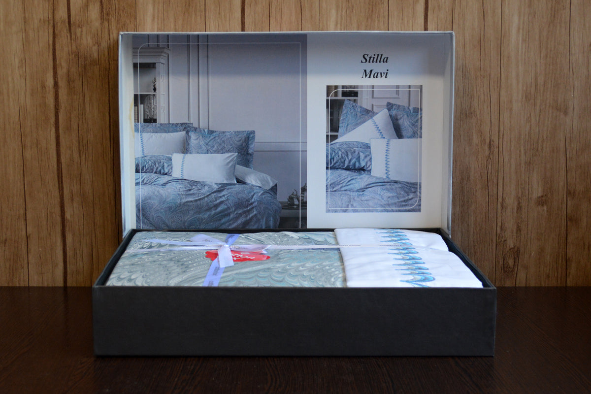 Комплект постільної білизни Cotton Box Elite Saten 200×220 Stilla Mavi