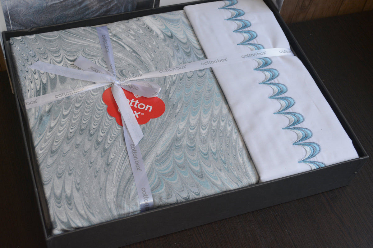 Комплект постільної білизни Cotton Box Elite Saten 200×220 Stilla Mavi