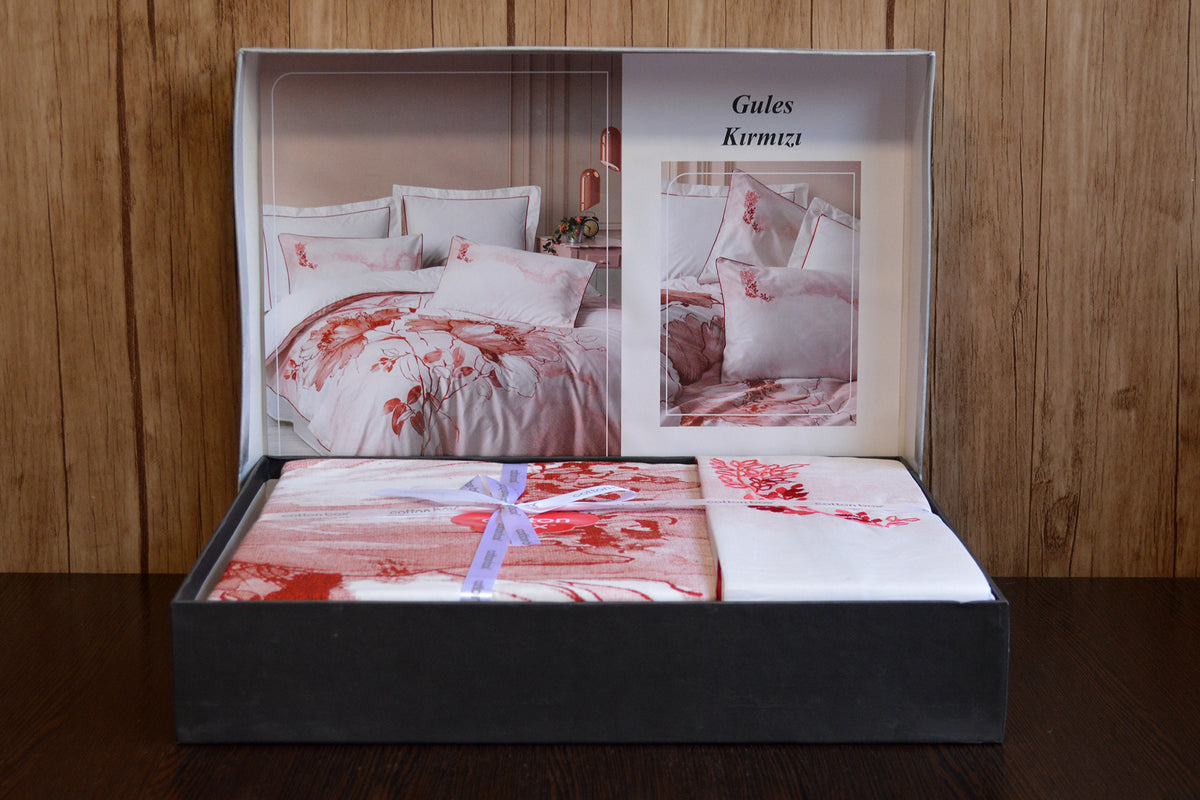 Комплект постільної білизни Cotton Box Elite Saten 200×220 Gules Kirmizi