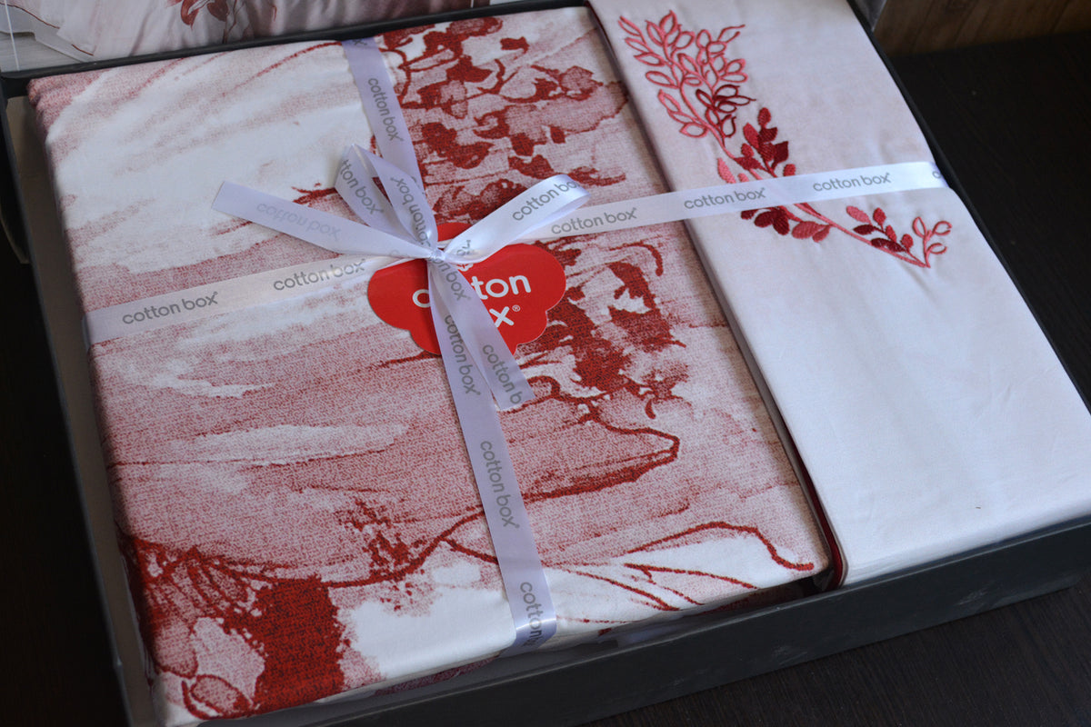 Комплект постільної білизни Cotton Box Elite Saten 200×220 Gules Kirmizi