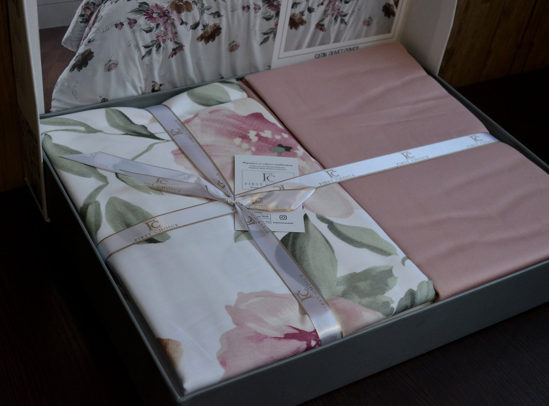 Постільна білизна First Choice Cotton Satin 200х220 Serra Powder