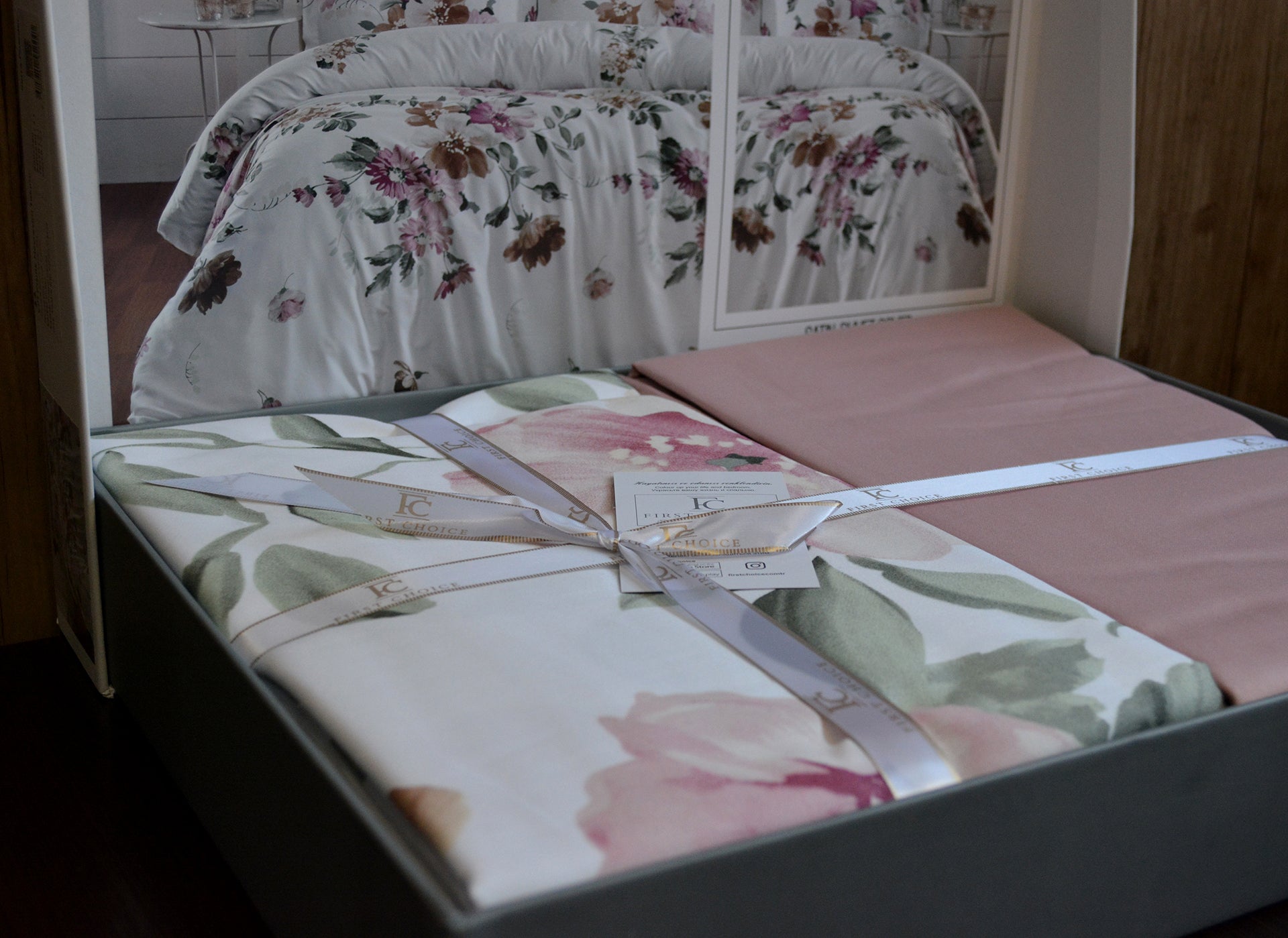 Постільна білизна First Choice Cotton Satin 200х220 Serra Powder