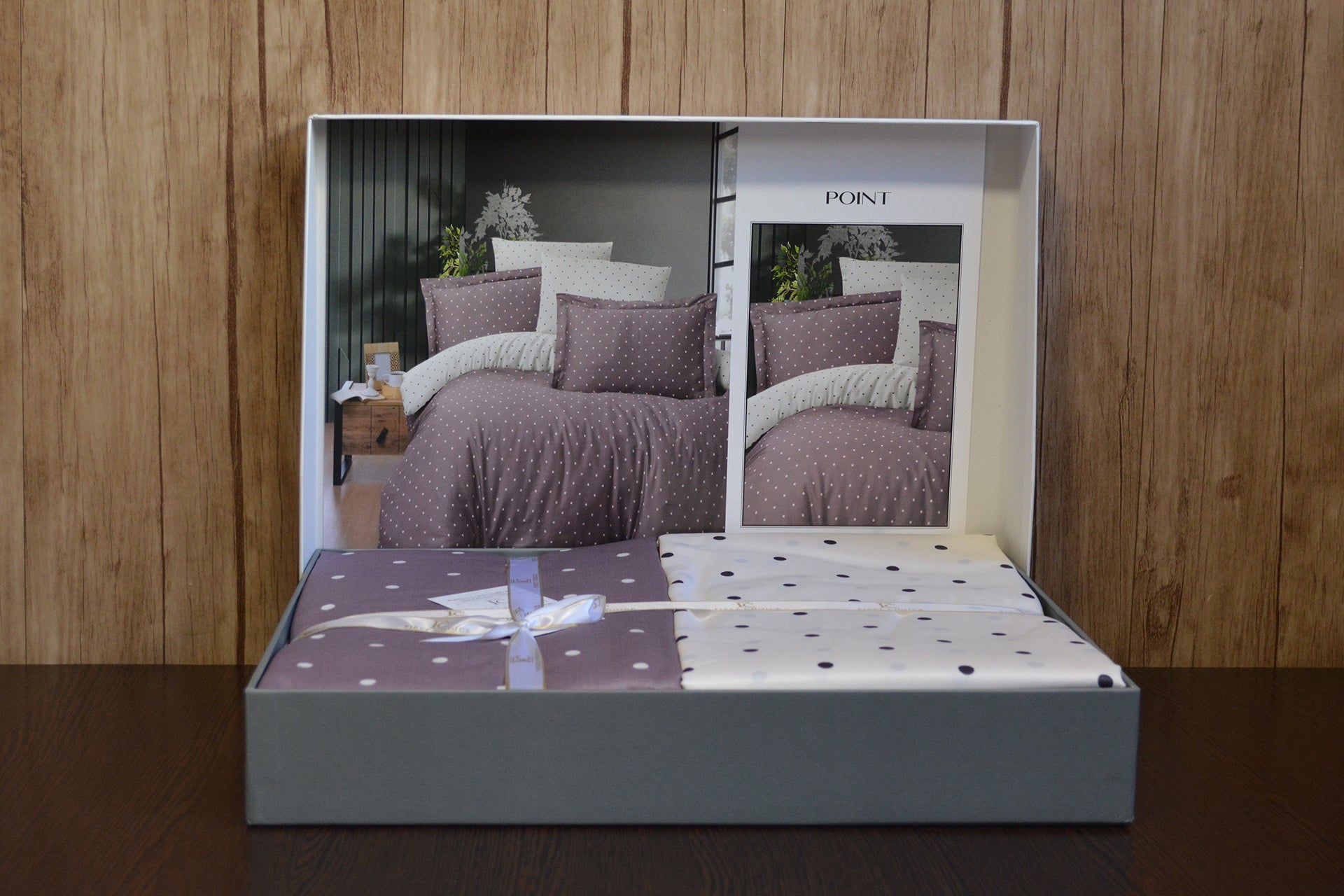 Постільна білизна First Choice Cotton Satin 200х220 Point Lilac
