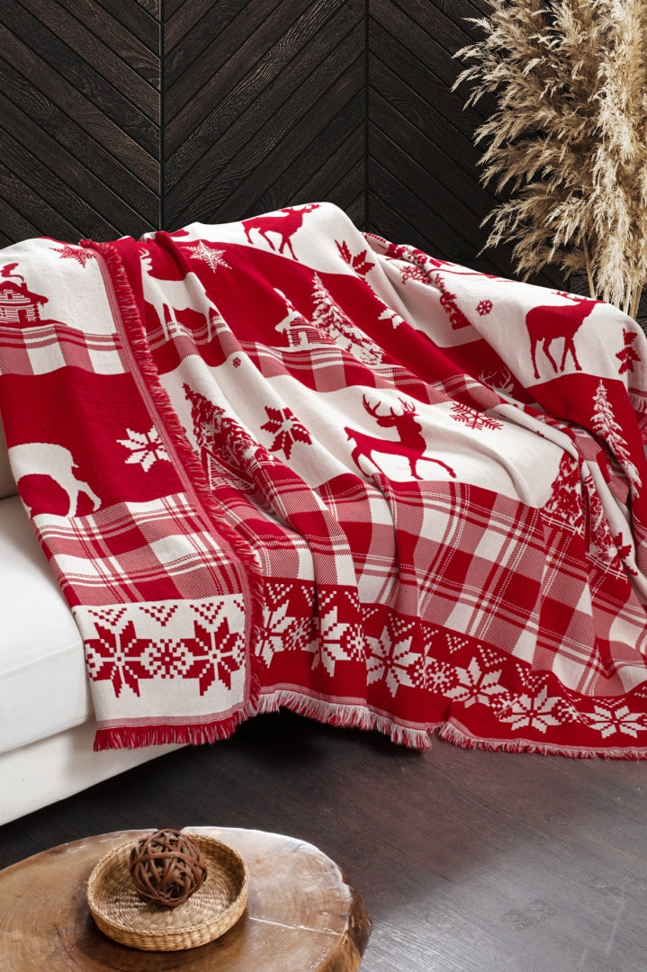 Плед First Choice 240×220 см. Ruma Deer Scarlet