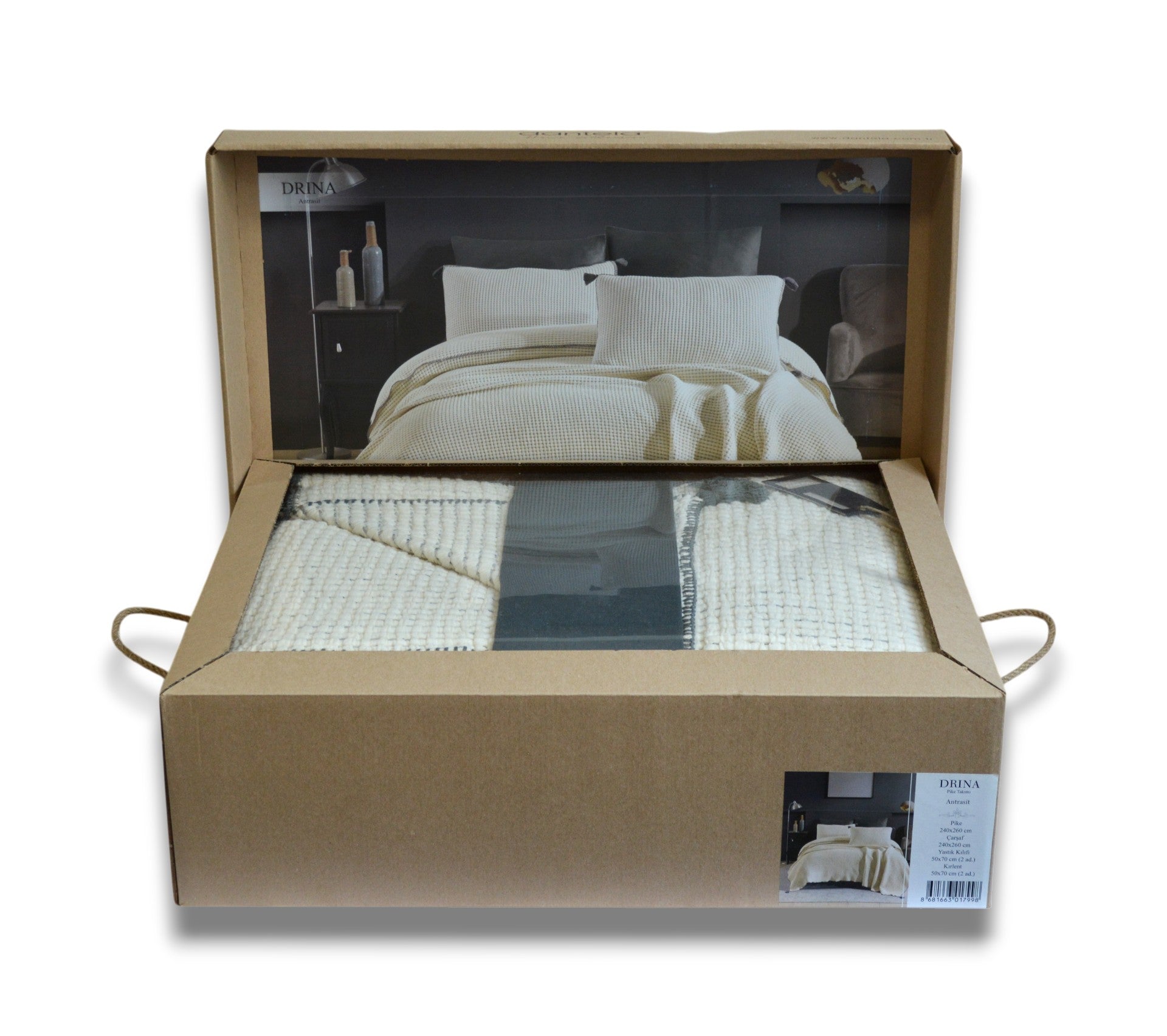 Постільна білизна з покривалом Dantela Satin 240 x 260 см Drina Antrasit
