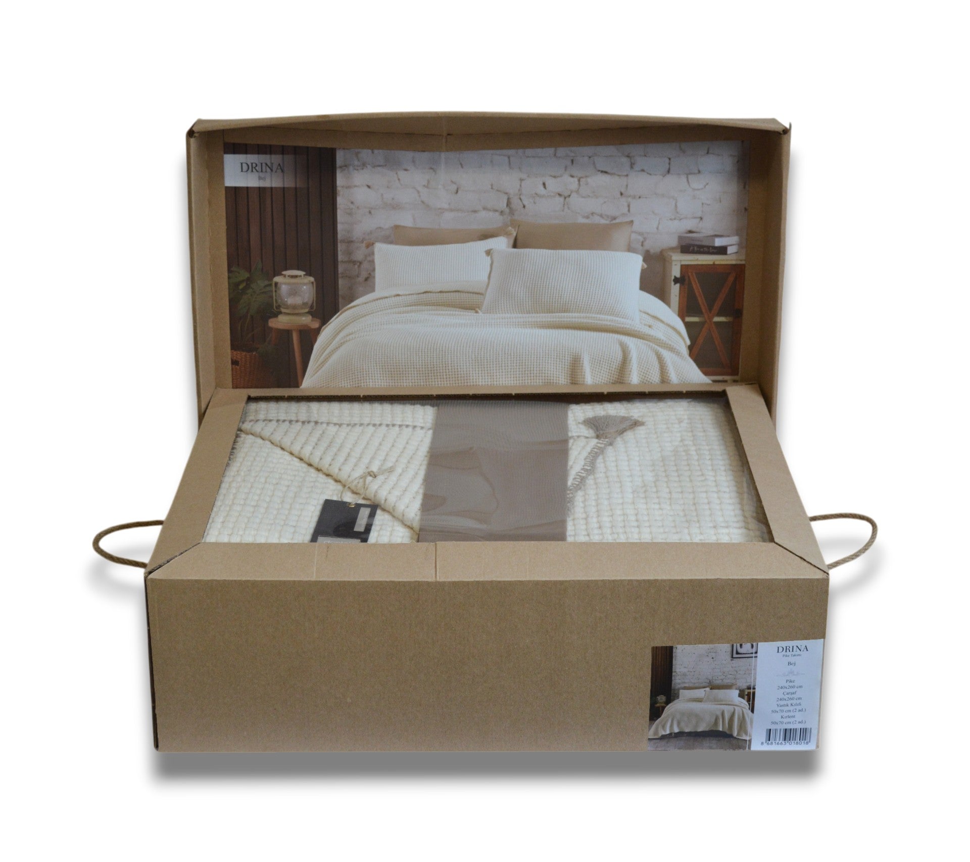 Постільна білизна з покривалом Dantela Satin 240 x 260 см Drina Bej