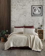 Постільна білизна з покривалом Dantela Satin 240 x 260 см Drina Bordo
