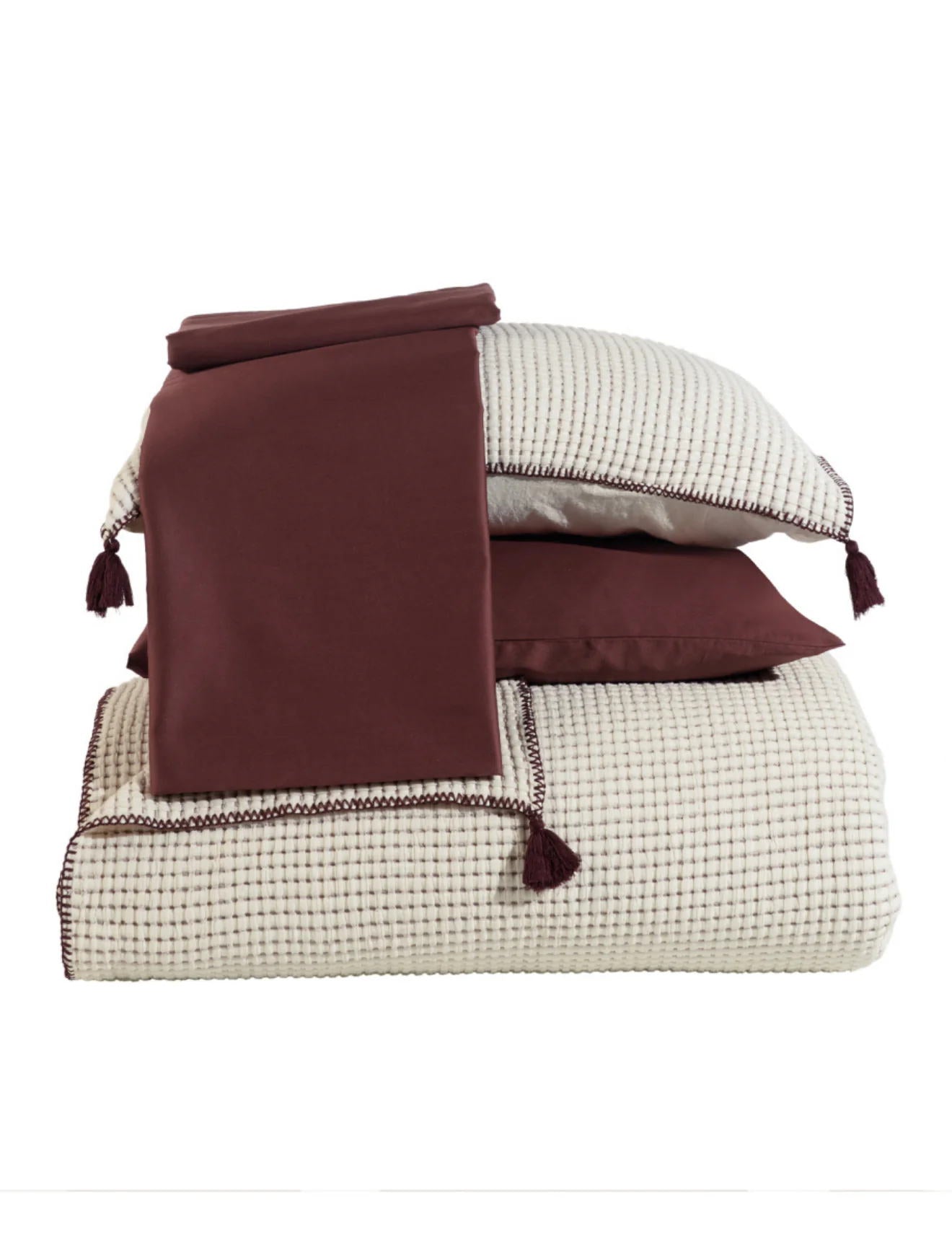 Постільна білизна з покривалом Dantela Satin 240 x 260 см Drina Bordo