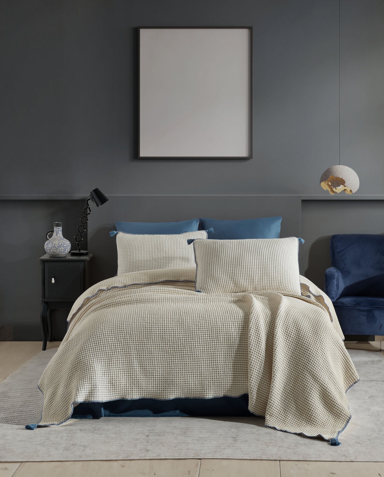 Постільна білизна з покривалом Dantela Satin 240 x 260 см Drina Indigo
