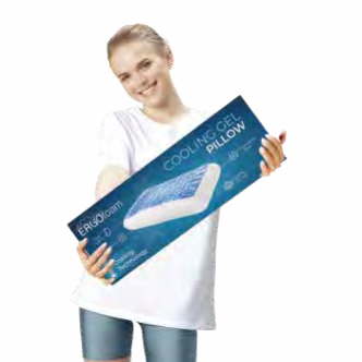 Подушка ортопедична Ergo Foam з ефектом охолодження 60x40x13 см. Evva Gel